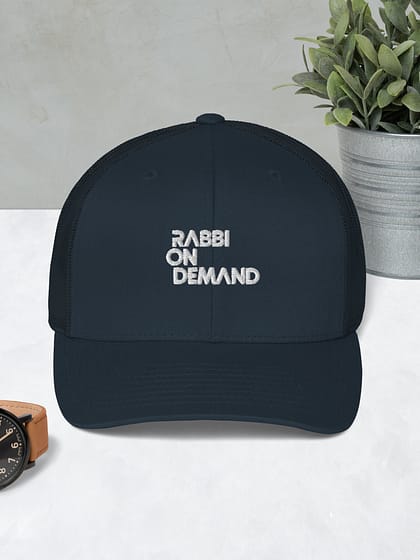 retro trucker hat navy front 666f7977ba37b Rabbi on Demand Bespoke Jewish Experiences 2024